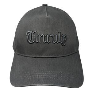 Unruly Snapback 5 Panel Cap Gray One Size Adjustable Embroidered Vented Holes